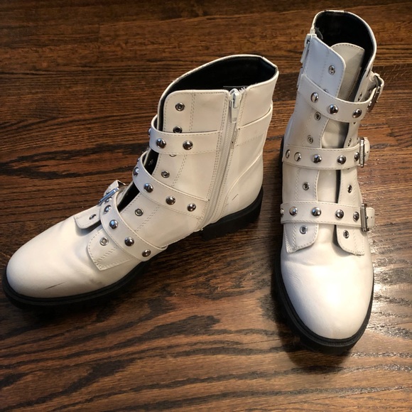 guess white combat boots